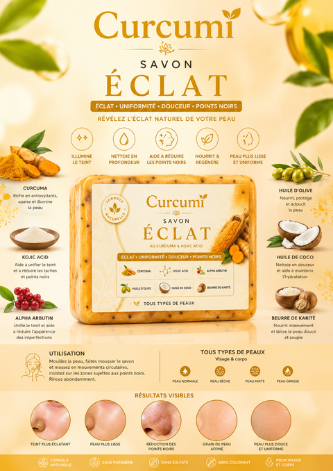 Savon Éclat Curcuma et Kojic offert